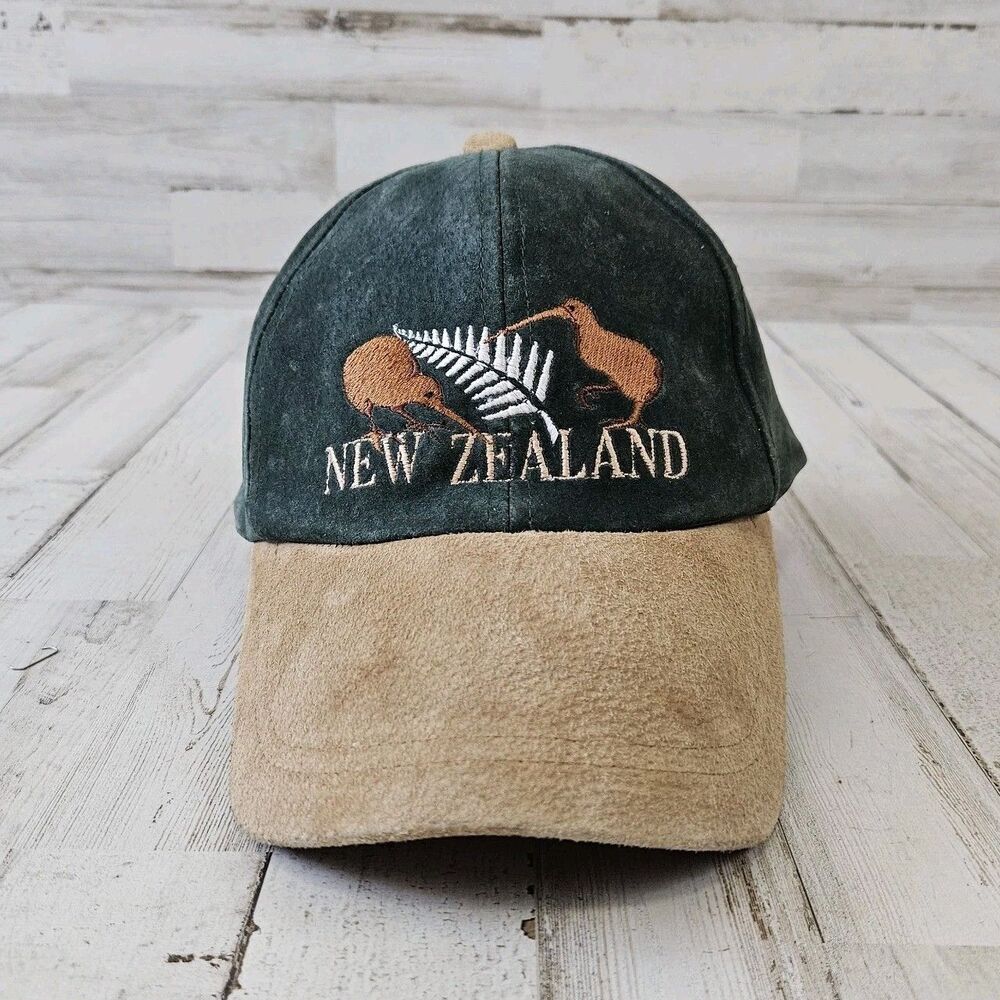 Hallifax New Zealand Kiwi Embroidered Suede Leather Hat Cap
